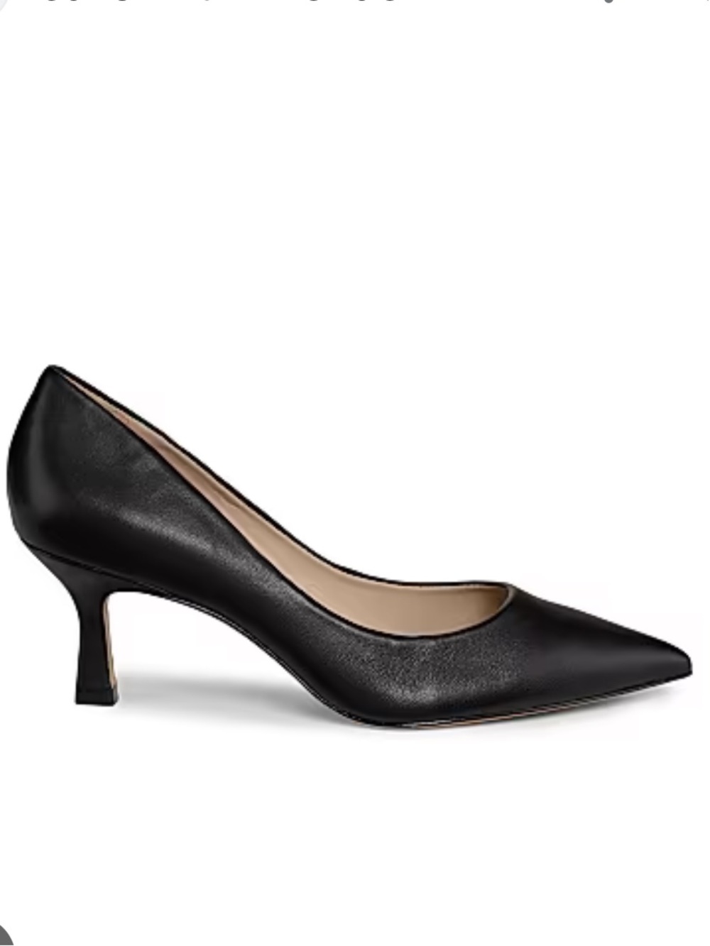 Saks Fifth Avenue black leather pumps